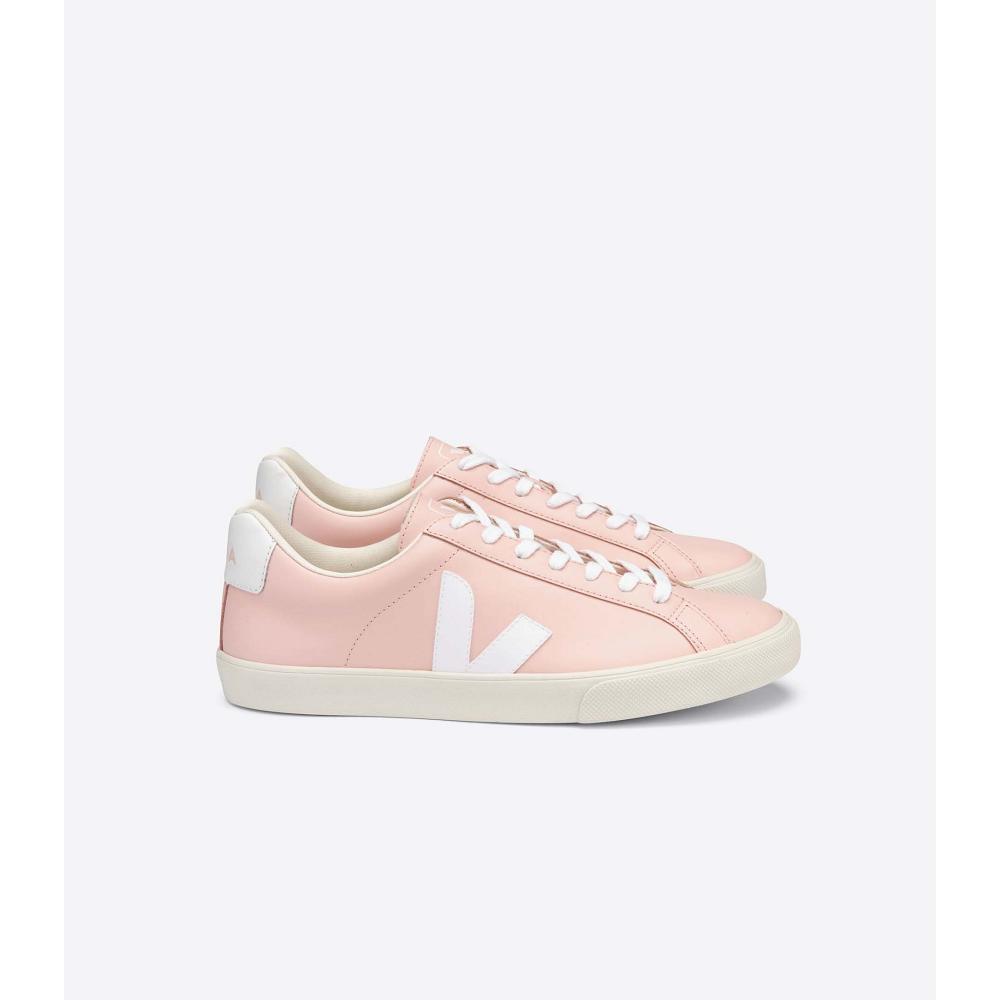 Women\'s Veja ESPLAR LEATHER Sneakers Pink | ZA 615CTV